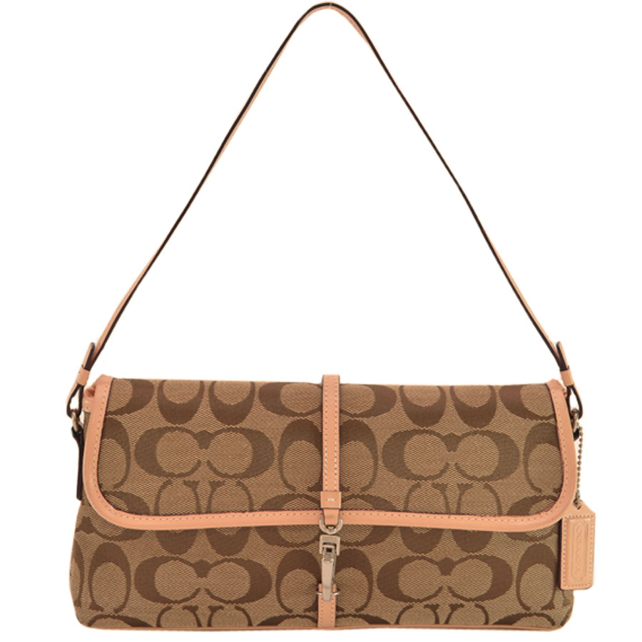 Coach Mini Shoulder Bag Signature Beige X Brown Canvas Leather Lady S K8757 Coach Mini Shoulder Bag Signature Beige X Brown Canvas Leather Lady S K8757