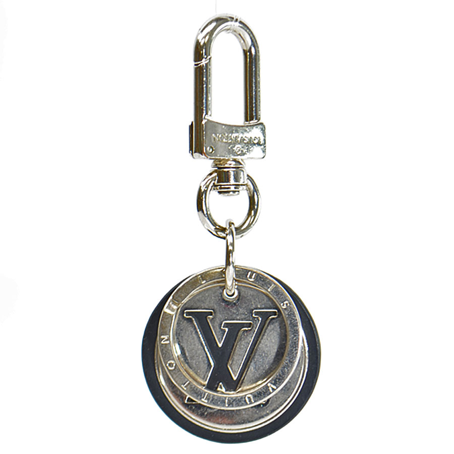 ルイヴィトン Louis Vuitton キーホルダー キーホルダー Lvサークル シルバー ブラック 金属素材 レザー キーリング チャーム レディース メンズ M67362 中古 定番人気 R8544a Ice Org Br