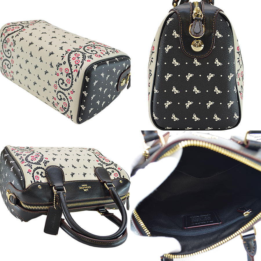 BrandValue: Take coach COACH handbag butterfly pattern black x white x red PVCx leather slant ...
