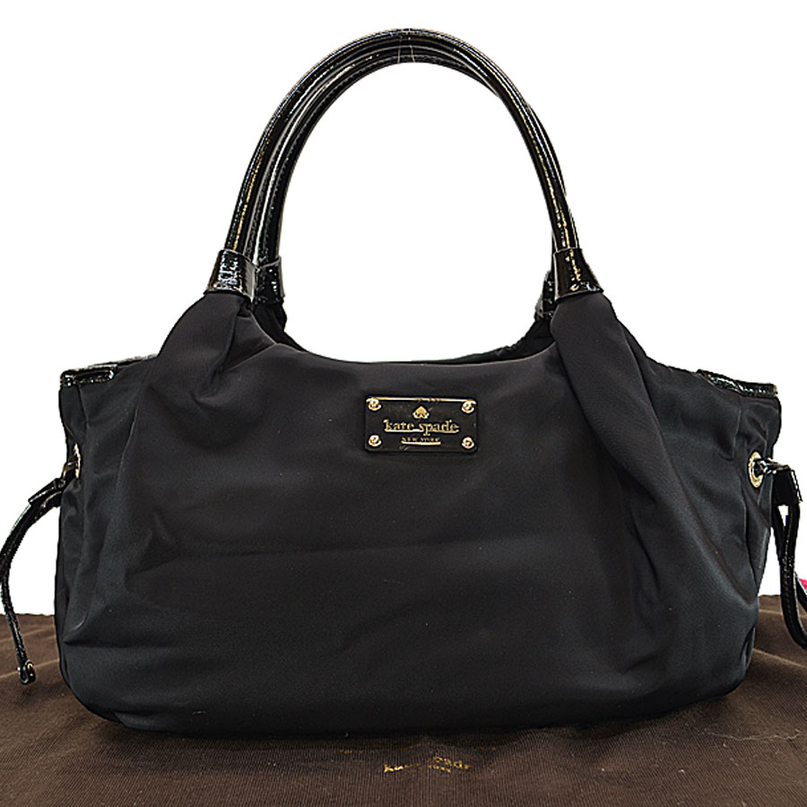 Brandvalue Kate Spade Shoulder Bag Black Nylon X Patent Brandvalue Kate Spade Shoulder Bag Black Nylon X Patent Leather Handbag Lady S R6304 Rakuten Global Market