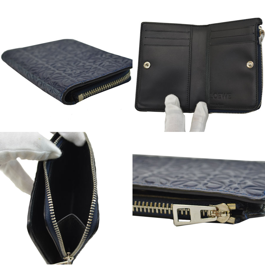 楽天市場 ロエベ Loewe コインケース ネイビー レザー カードケース レディース メンズ 中古 定番人気 R65 ブランドバリュー