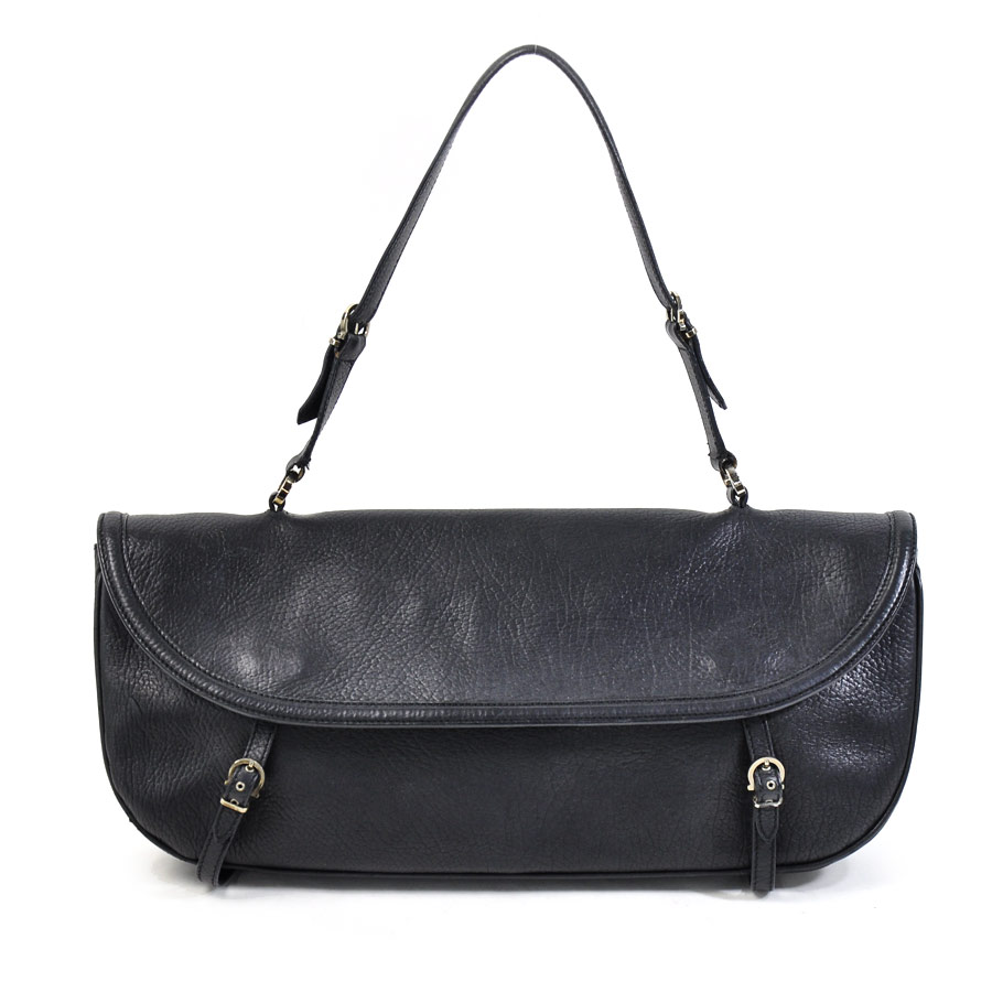 Salvatore Ferragamo Handbag Tote Bag Black Leather Constant Er Pority Lady S Aq 213352 T7578