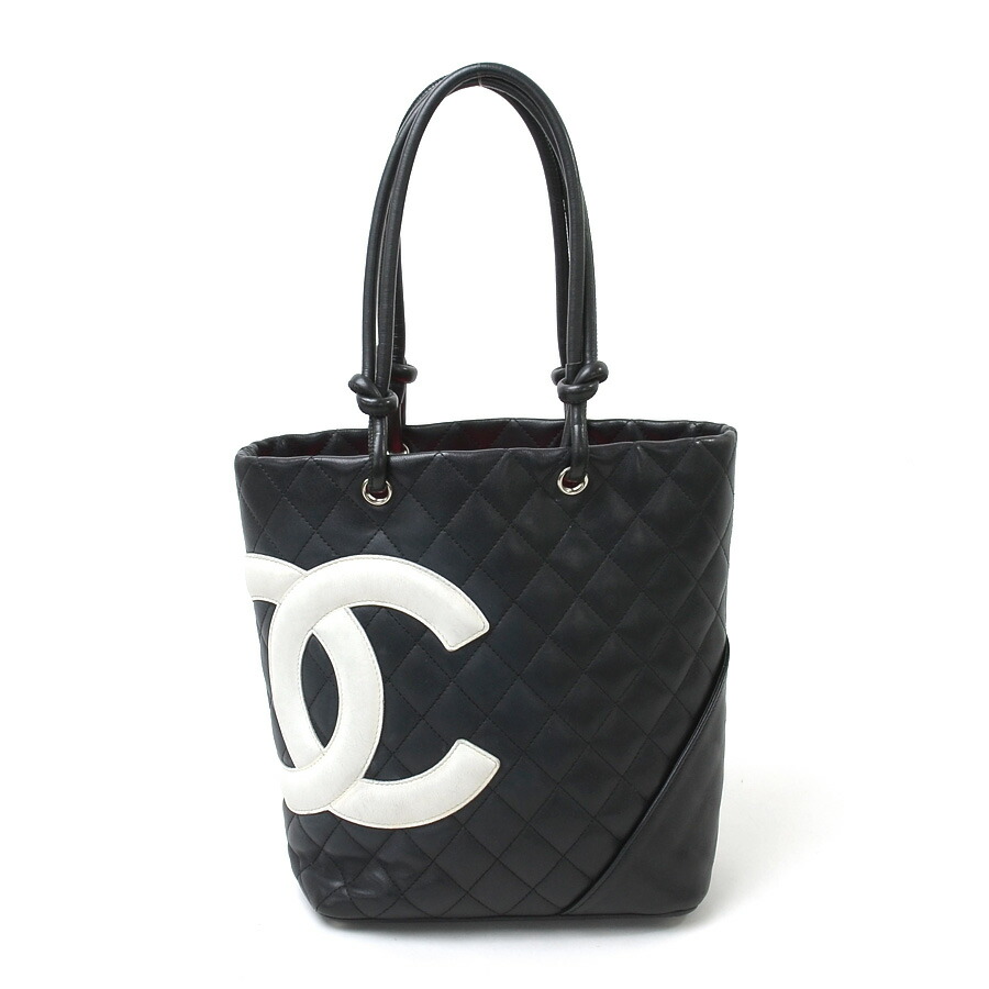 Brandvalue Chanel Handbag Tote Bag Cambon Line Black X White Chanel Handbag Tote Bag Cambon Line Black X White Pink The Inside Leather Lady S 93 829