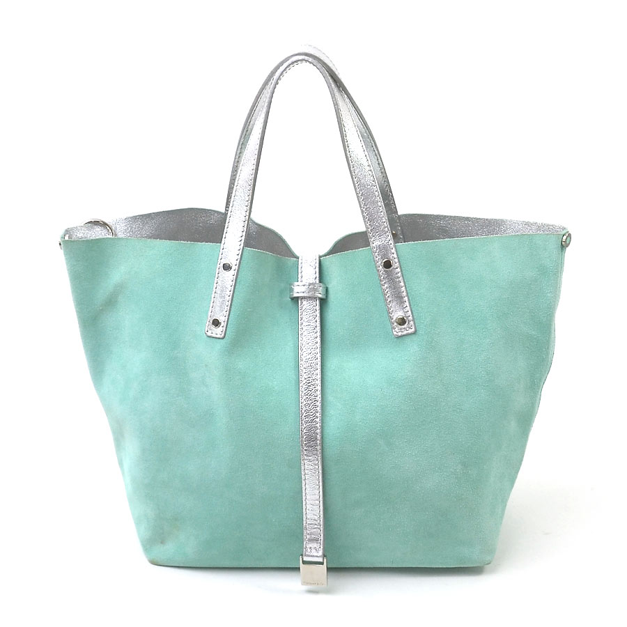 Brandvalue Tiffany Tiffanyco Handbag Tote Bag Reversible Brandvalue Tiffany Tiffanyco Handbag Tote Bag Reversible Blue X Silver Suede Leather Lady S Y12867 Rakuten Global Market
