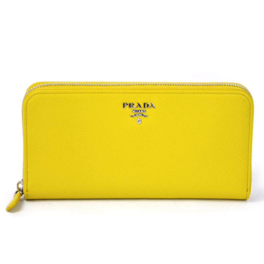 yellow prada wallet