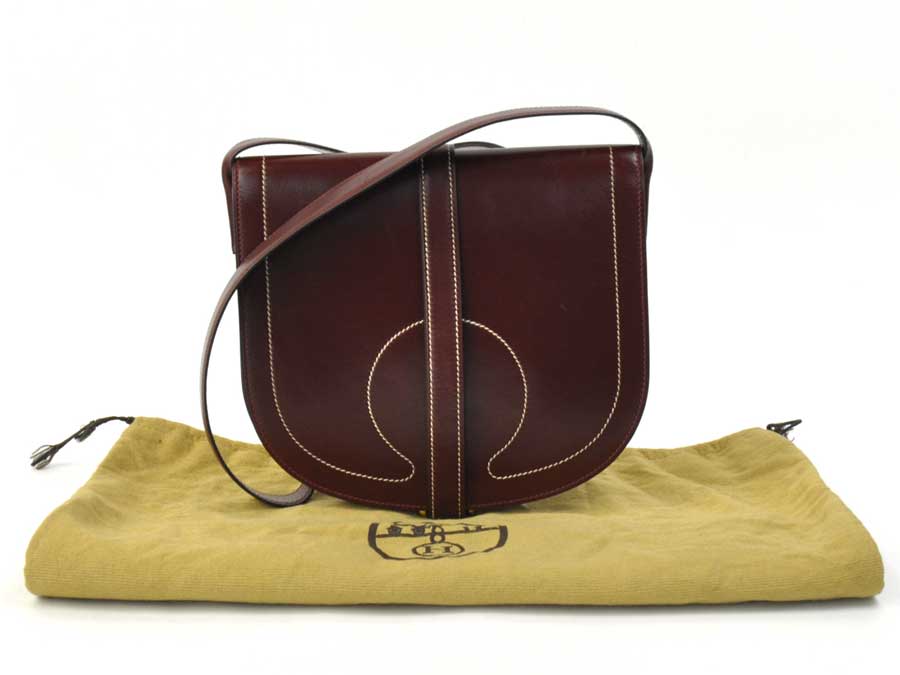 Brandvalue Hermes Bag Vintage Burgundy Hermes Vintage Bag Shoulder Lady S Burgundy Leather Used Constant Er Pority
