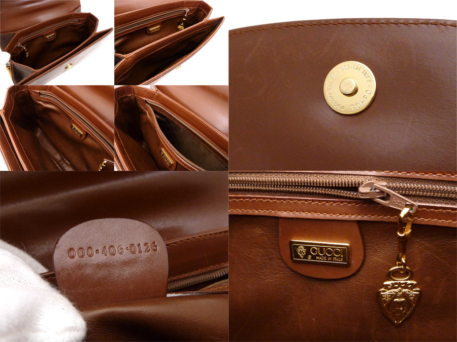 vintage gucci brown leather handbag