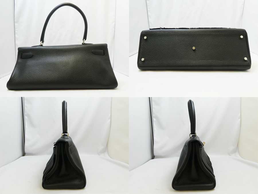 Brandvalue Hermes Bag Kelly Shoulder Fringe Black X Beautiful Article It Is Hermes Kelly Shoulder Fringe Bag Lady S Black X Silver Metal Ings Avian Yong Clement Leather