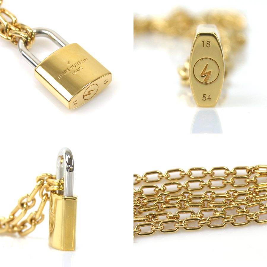 BrandValue: Louis Vuitton Louis Vuitton necklace lock me gold x silver metal material Lady&#39;s men ...