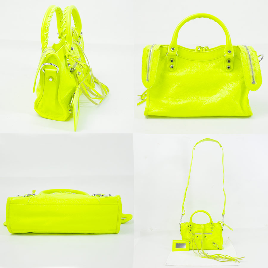 neon yellow designer bag