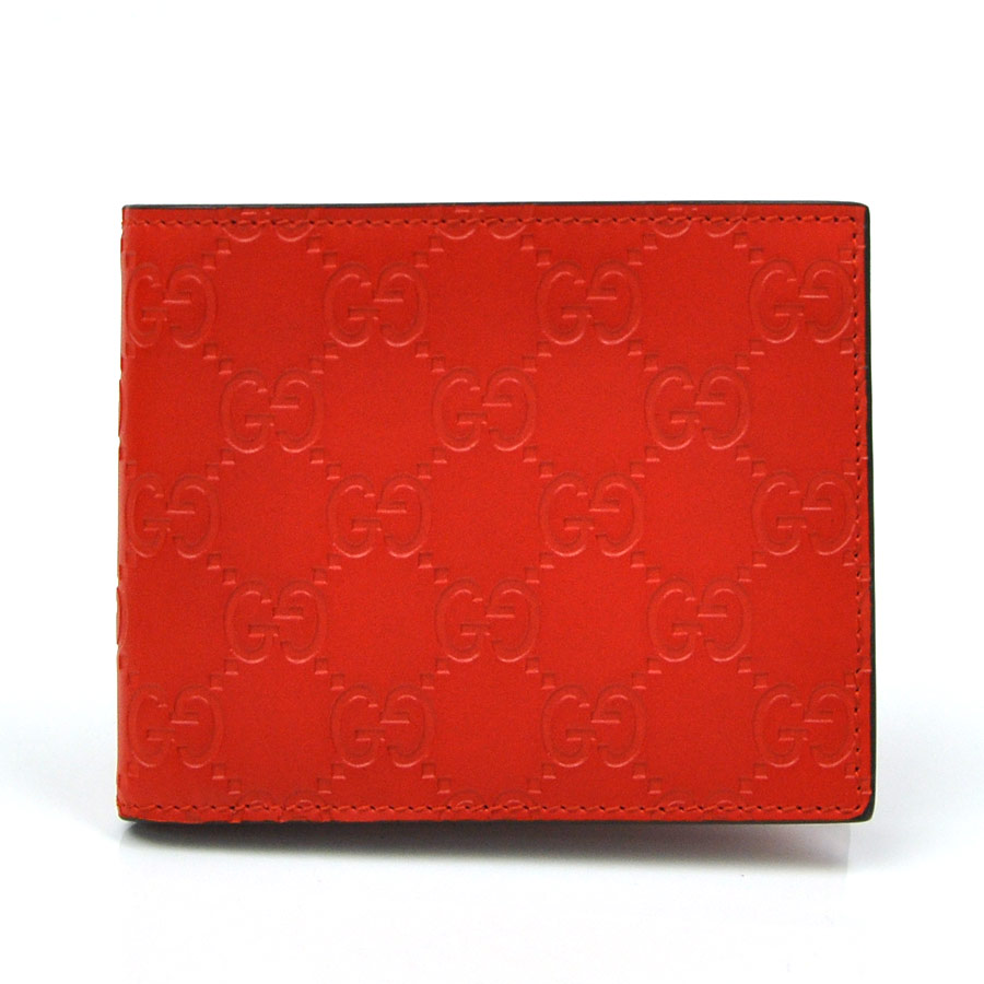 BrandValue: 406693 Gucci GUCCI billfold GG signature leather wallet red system leather Lady&#39;s ...