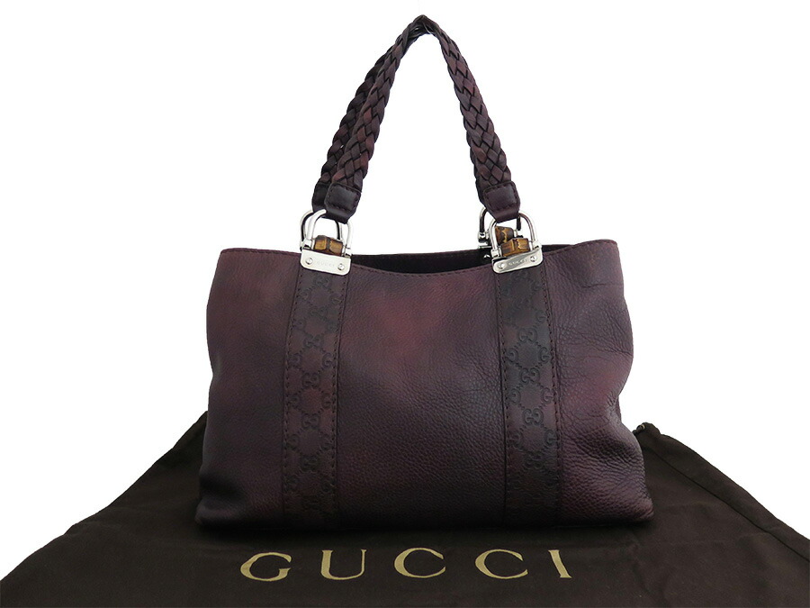 232947 Gucci Bag Bamboo Bar Dark Purple X Silver Metal Ings Leather Tote Shoulder Lady S Men E31999 232947 Gucci Bag Bamboo Bar Dark Purple X Silver Metal Ings Leather Tote Shoulder Lady S Men E31999