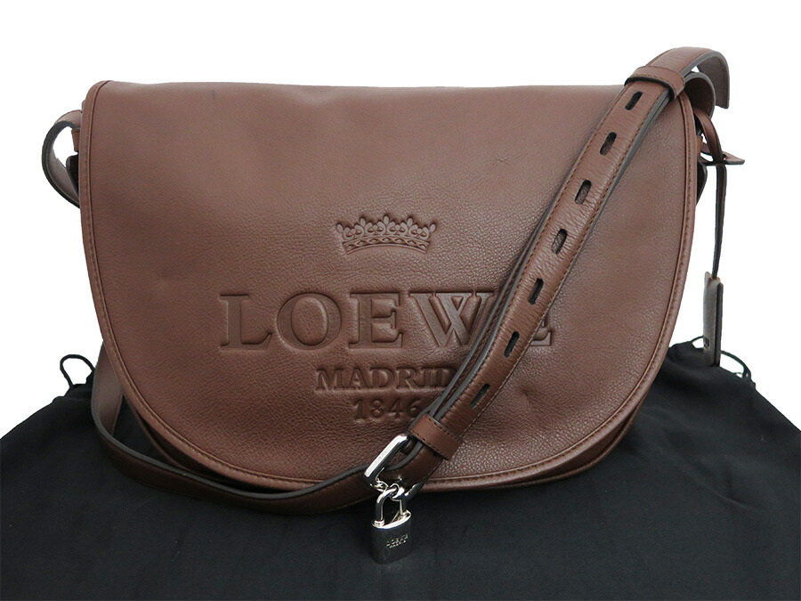 Brandvalue It Is Shoulder Bag Brown Leather Lady S E32299 At It Is Shoulder Bag Brown Leather Lady S E32299 At Loewe Heritage Bias