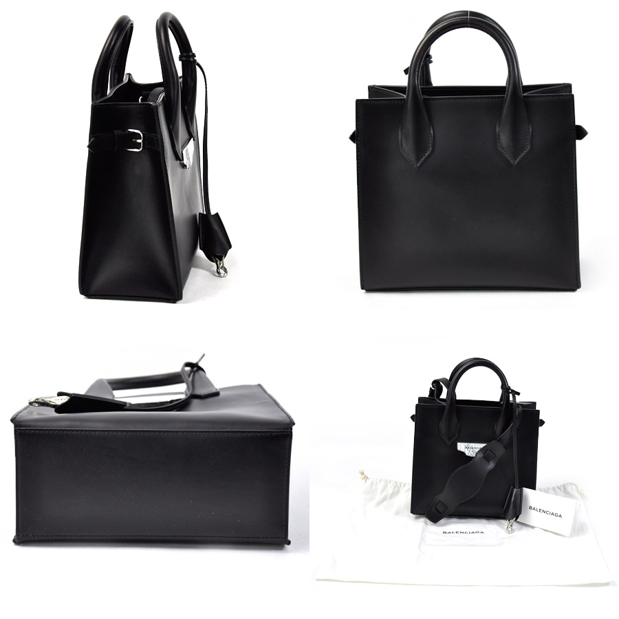 バレンシアガハンドバッグショルダーバッグ 2way Bag Marble Mini Oar Afternoon Black X Off White System Leather Balenciaga Lady S