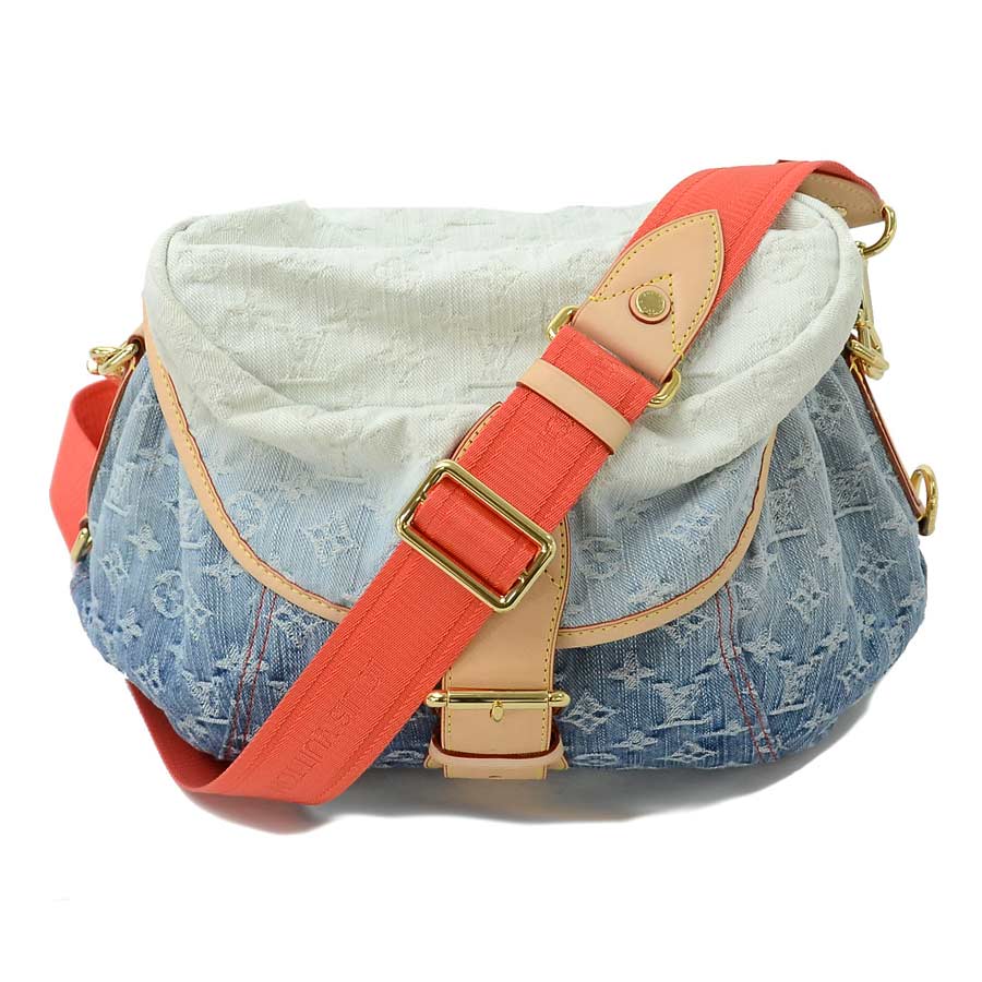 Louis Vuitton Shoulder Bag Monogram Denim Sunshine Blue Canvas Lady S M93182 Premium Special Feature 95 182