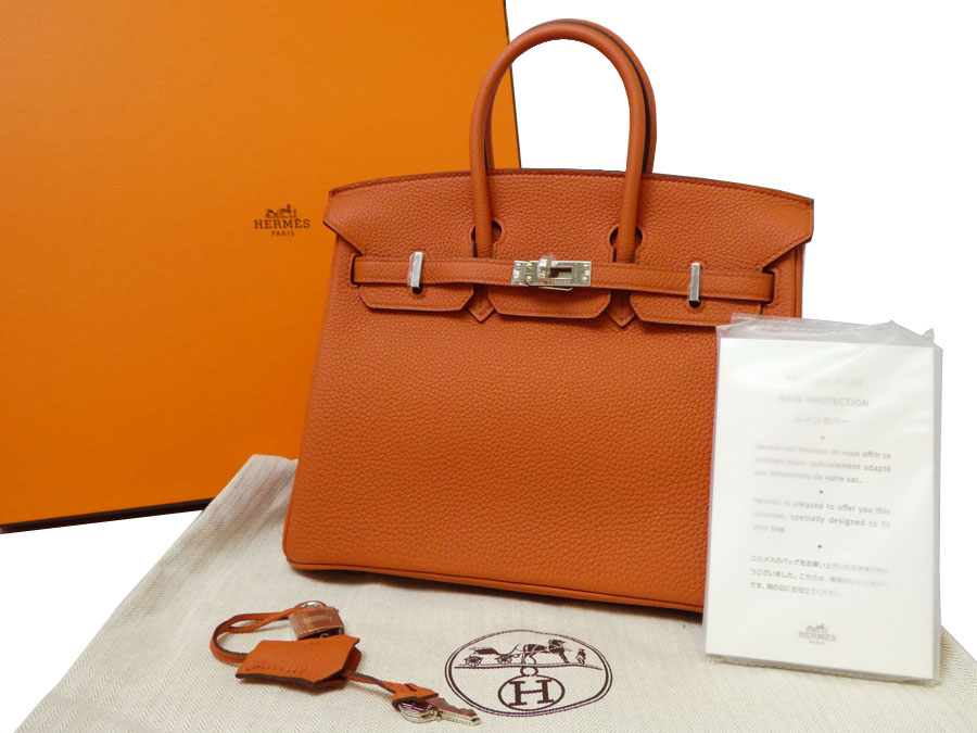 Hermes Bag Birkin 25 テールバテュー X Silver Metal Ings トゴレザーハンドバッグレディース E1059