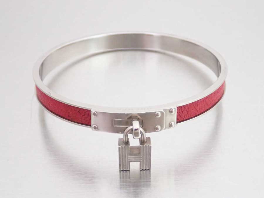 Brandvalue Hermes Bangle H Logo Red X Silver Metal Ings Brandvalue Hermes Bangle H Logo Red X Silver Metal Ings Leather Material Bracelet Lady S E35809 Rakuten Global