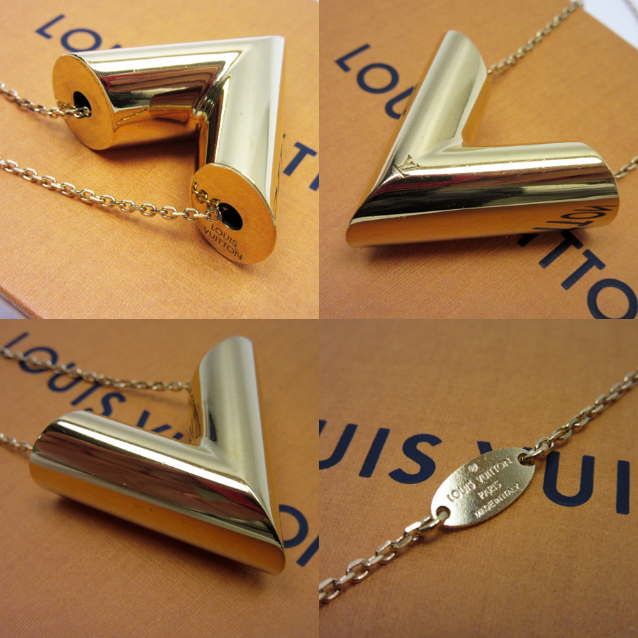 BrandValue: Louis Vuitton Louis Vuitton necklace essential V LV & ME gold metal material Lady&#39;s ...
