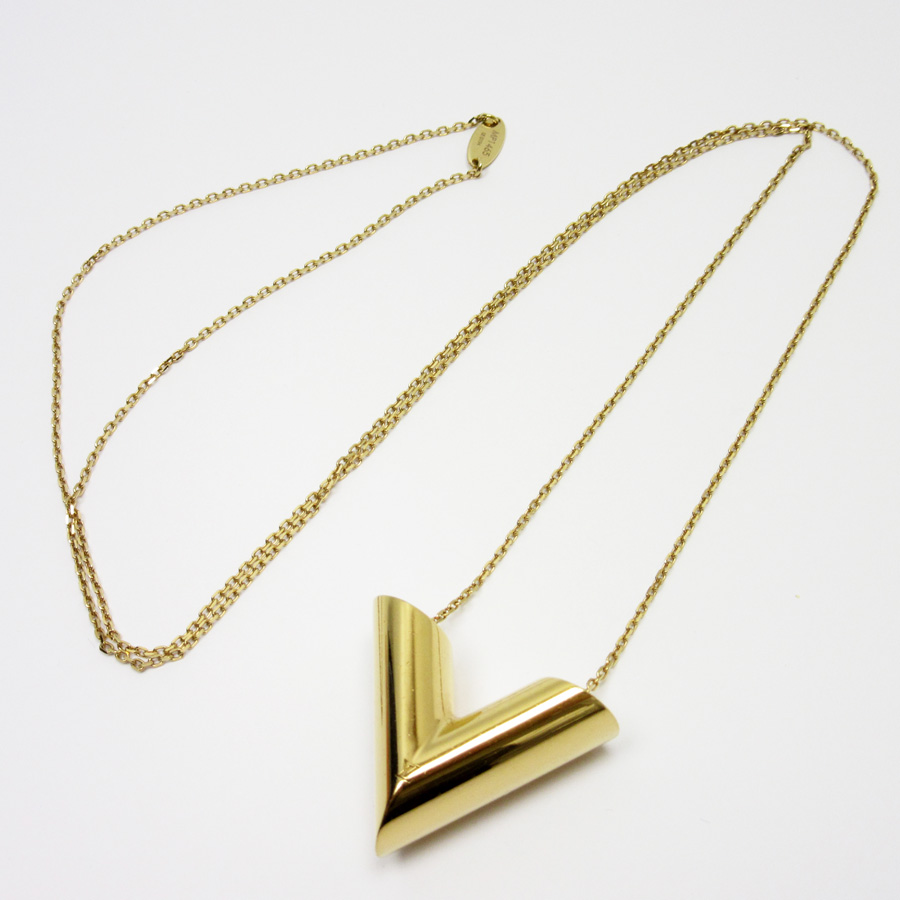 BrandValue: Louis Vuitton Louis Vuitton necklace essential V LV & ME gold metal material Lady&#39;s ...