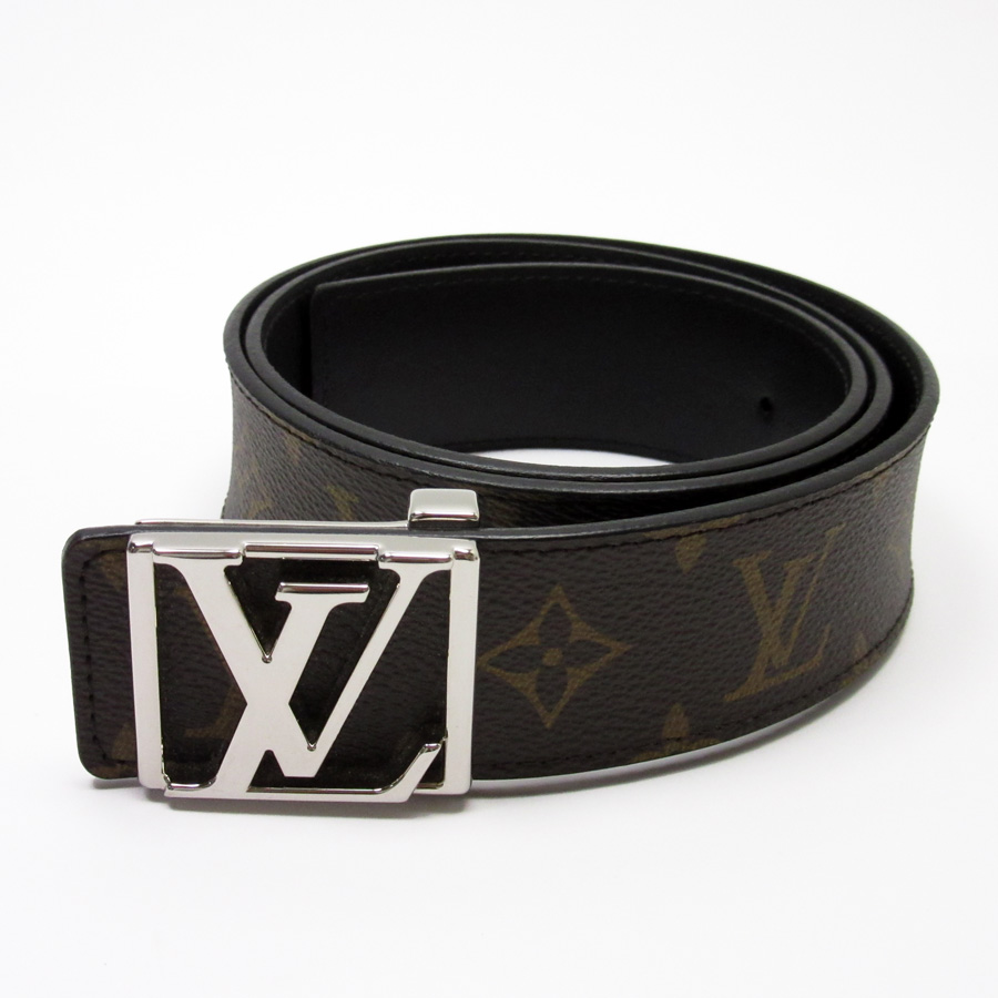 BrandValue: Louis Vuitton Louis Vuitton belt (85/34) モノグラムマカサーサンチュール LV brown x silver monogram ...