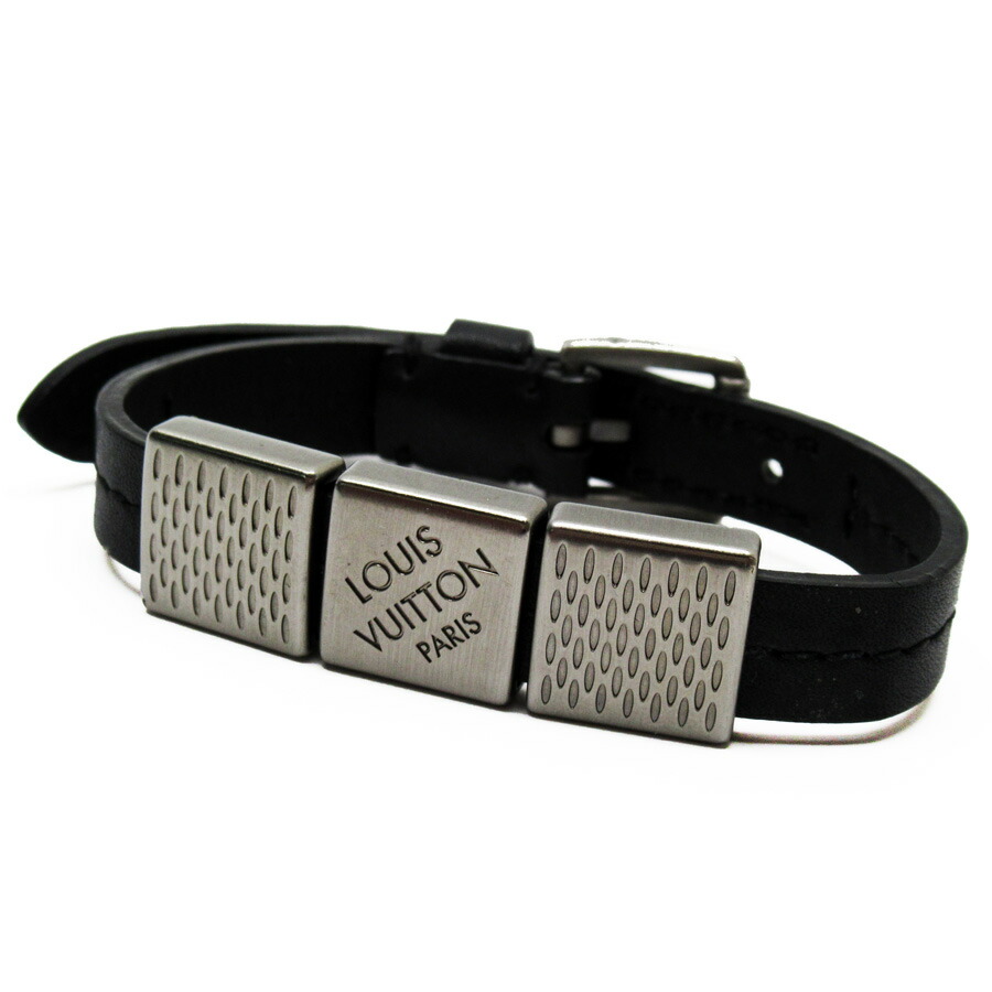楽天市場 ルイヴィトン Louis Vuitton ブレスレット ブラックxシルバー レザーx金属素材 レディース メンズ 中古 定番人気 H ブランドバリュー