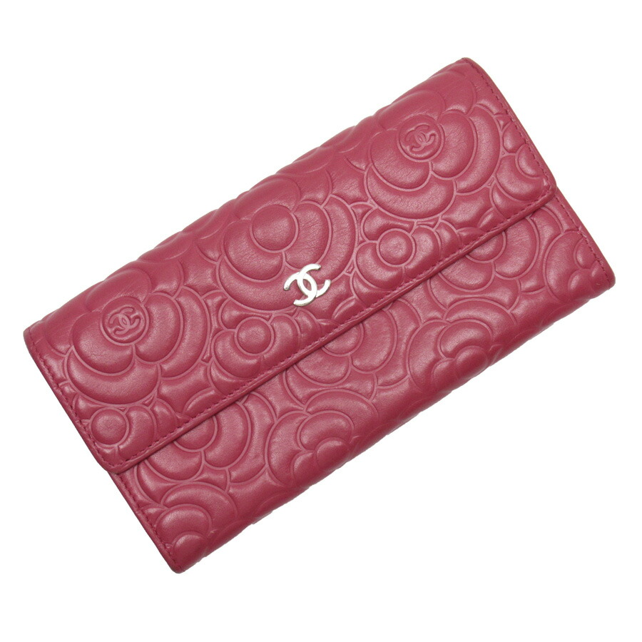 楽天市場 シャネル Chanel 長財布 カメリア ピンク系xシルバー レザー 中古 定番人気 Ha ブランドバリュー