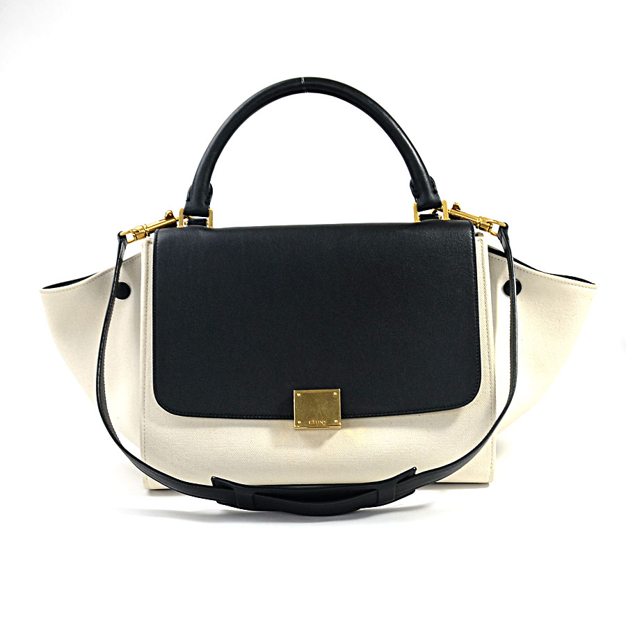 Celine Handbag Shoulder Bag 2way Tze Small Black X White Canvas Leather Lady S 174682aeg 01bc Reduction In Price Product I0257 Celine Handbag Shoulder Bag 2way Tze Small Black X White Canvas Leather Lady S 174682aeg 01bc Reduction In Price Product I0257