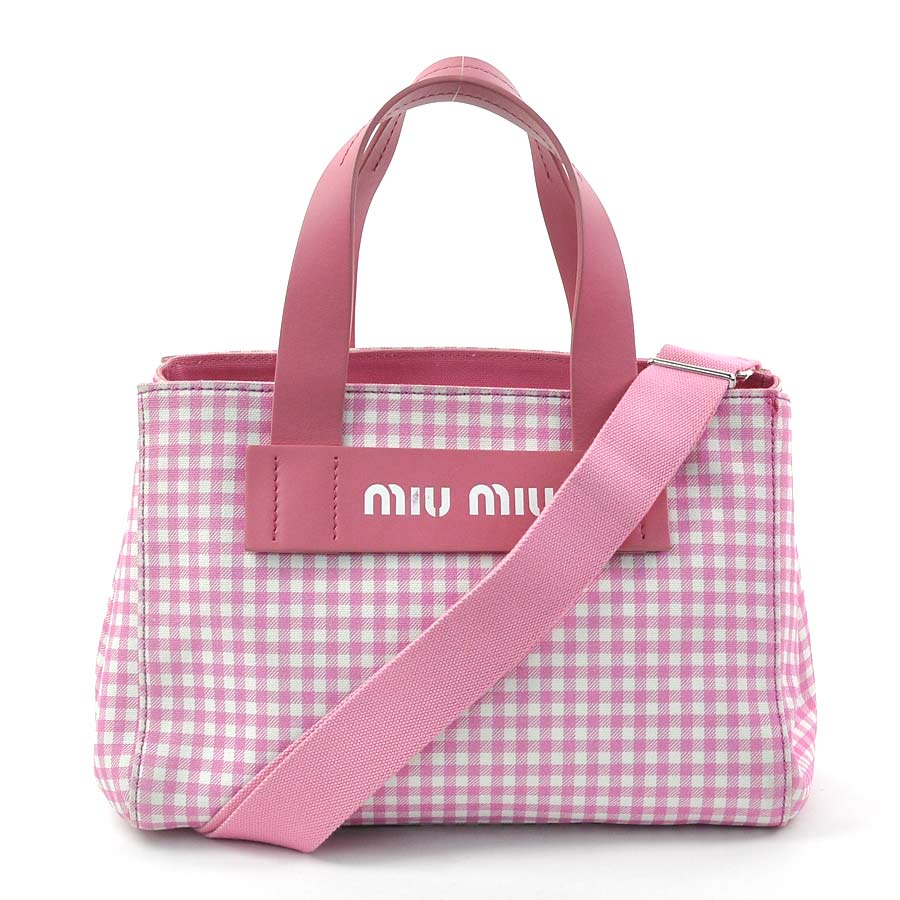 楽天市場 ミュウミュウ ハンドバッグ ショルダーバッグ 2wayバッグ Canapa Rosa ピンク キャンバス Xレザー Miumiu レディース 5ba085 送料無料 中古 定番人気 ブランドバリュー