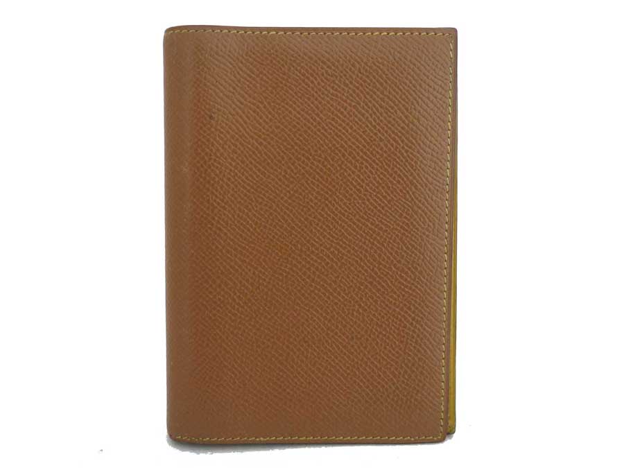 楽天市場 エルメス Hermes 手帳カバー バイカラー ブラウンｘイエロー レザー アジェンダカバー ノートカバー レディース メンズ 中古 おすすめ E ブランドバリュー