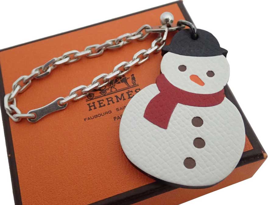 タイムセール❣️限定品❤︎HERMES❤︎雪だるま チャーム キーホルダー