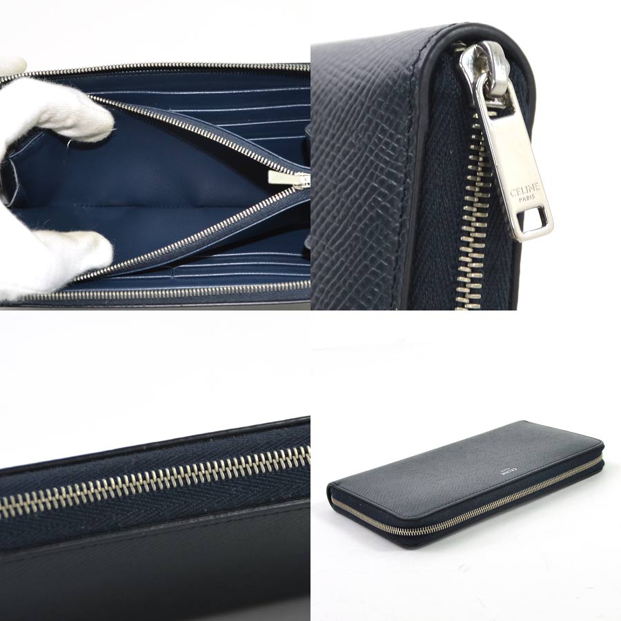 楽天市場 セリーヌ ラウンドファスナー長財布 ネイビー レザー Celine メンズ 送料無料 中古 定番人気 Y ブランドバリュー
