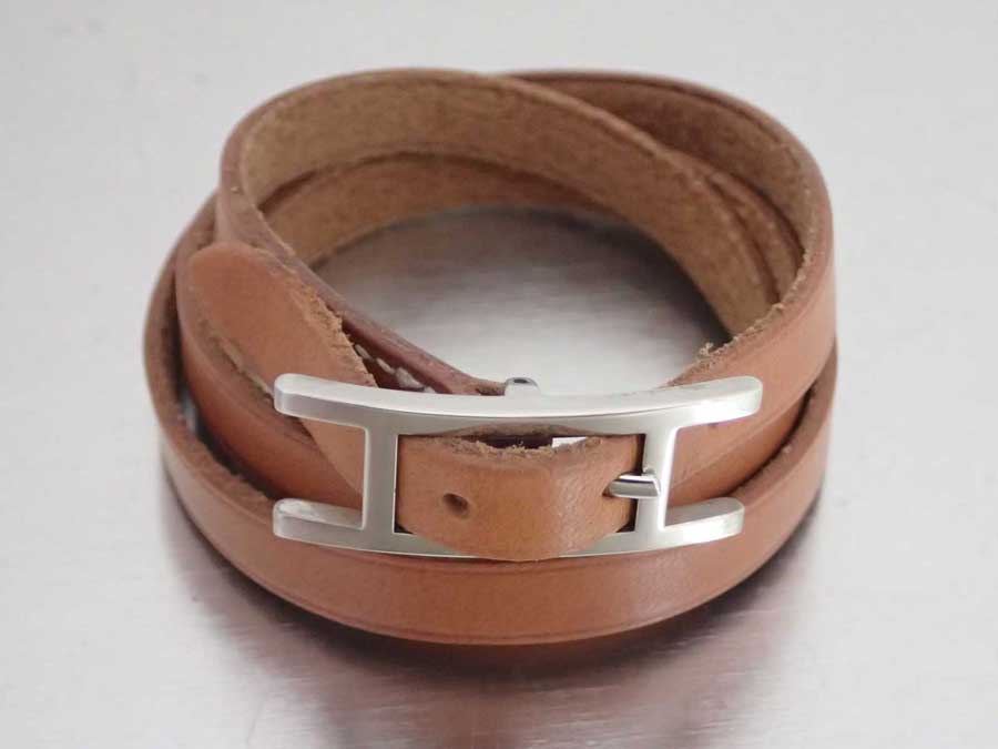テレビで話題 ブレスレット エルメス Hermes ブレスレット アピ3 ブラウン レザーｘシルバー金具 アクセサリー レディース メンズ 中古 おすすめ E Www Mekatronik Org Tr