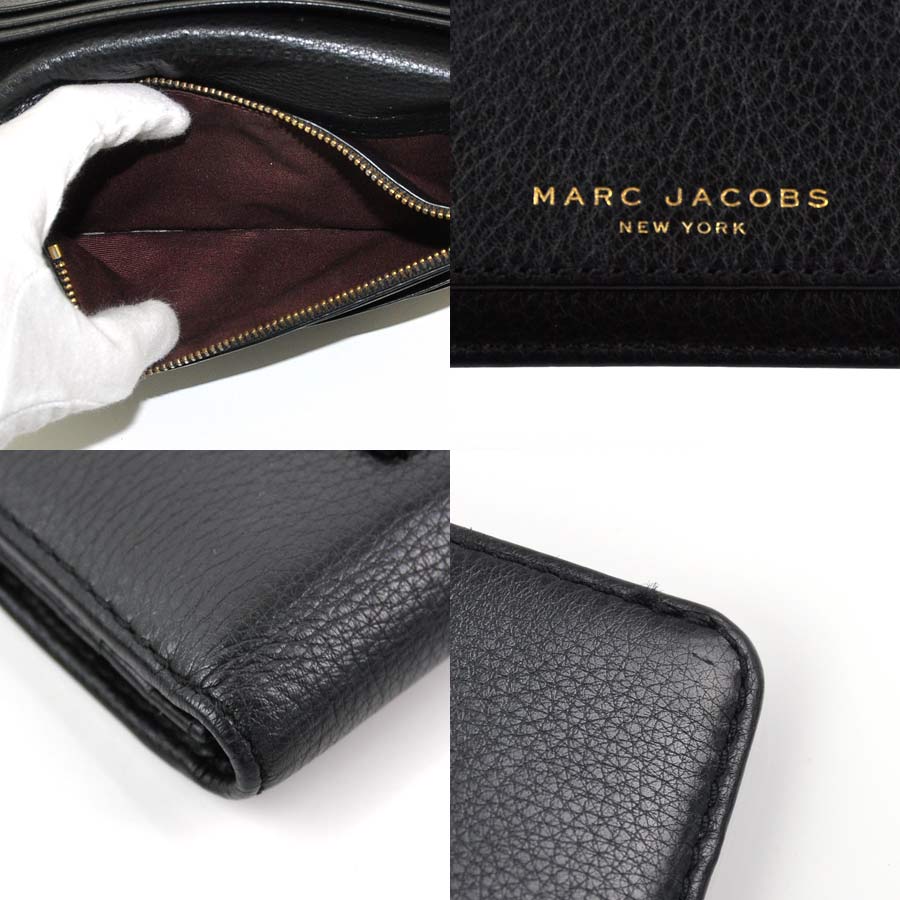 楽天市場 マークジェイコブス 二つ折り長財布 ブラック レザー Marc Jacobs レディース メンズ 中古 定番人気 Ya ブランドバリュー
