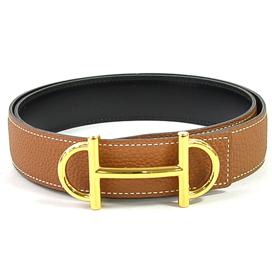 BrandValue: Hermes belt buckle gamma & reversible belt gold x black avian Yong Clement&#39;s x ...