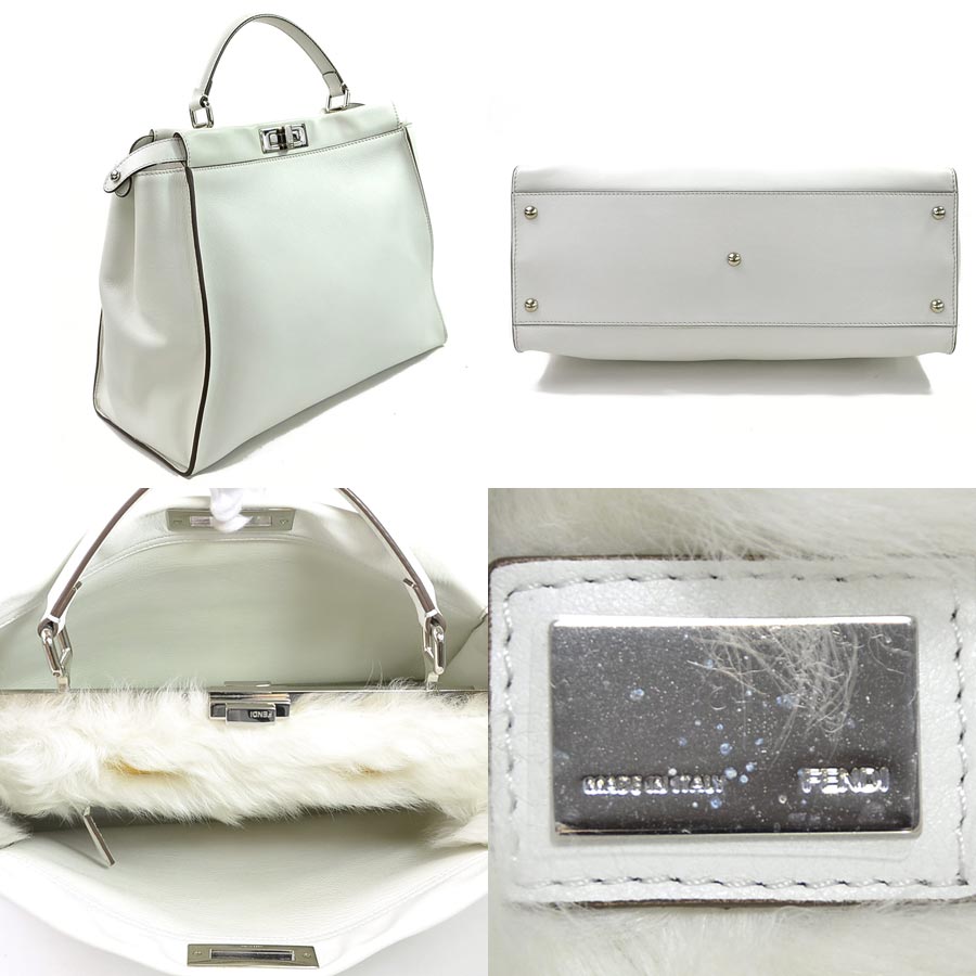 送料無料 フェンディ ハンドバッグ ショルダーバッグ 2wayバッグ ピーカブー ラージ モンスター ホワイト レザーxシルバー金具 Fendi レディース プレミアム特集 おすすめ 9f 手数料安い Todomundo Org