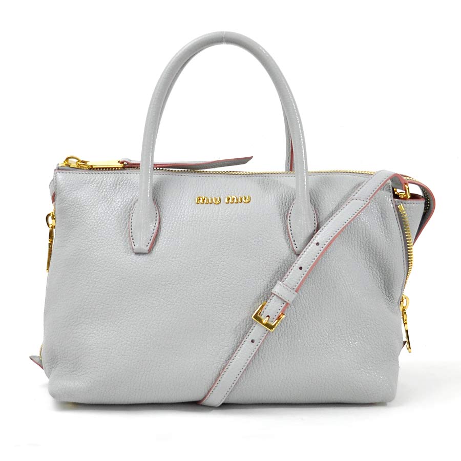 楽天市場 ミュウミュウ ハンドバッグ ショルダーバッグ 2wayバッグ グレーxピンクxゴールド レザー Miumiu レディース 中古 定番人気 Hc ブランドバリュー