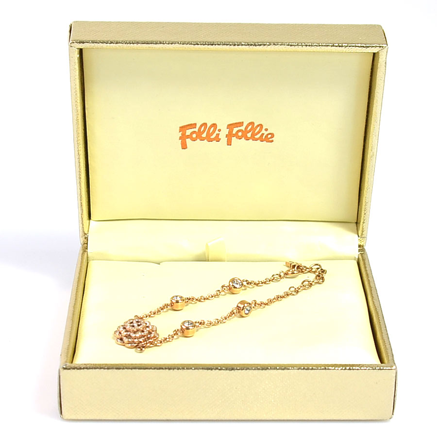 楽天市場 フォリフォリ Folli Follie ブレスレット フラワーモチーフ ピンクゴールド 金属素材xラインストーン レディース 値下げ商品 中古 定番人気 Y143 ブランドバリュー