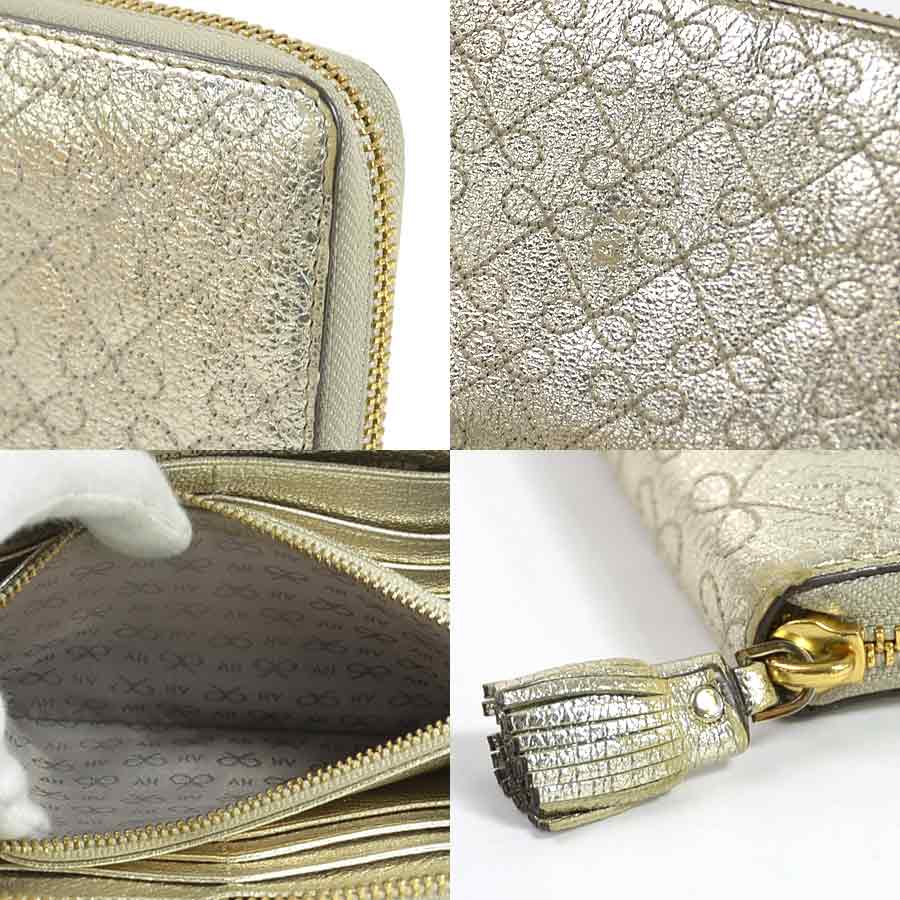 楽天市場 アニヤハインドマーチ ラウンドファスナー長財布 ゴールド レザー Anya Hindmarch レディース 中古 定番人気 Ya ブランドバリュー