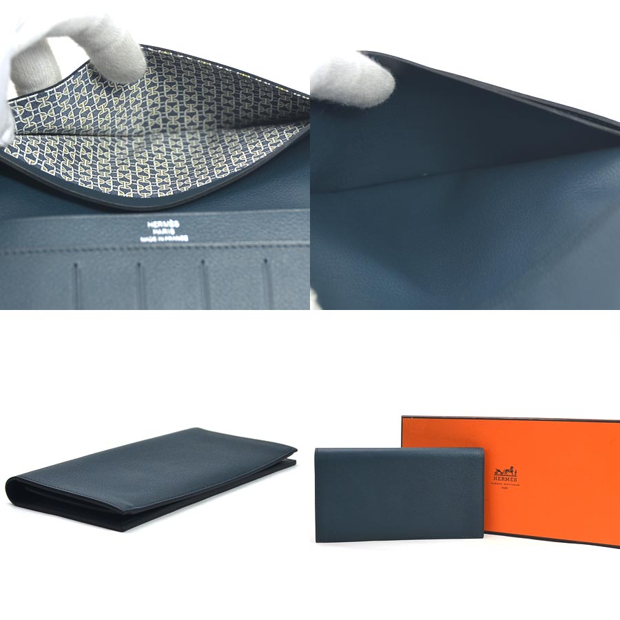 楽天市場 美品 エルメス 二つ折り長財布 二つ折り長札入れ Mc2フレミング シルクイン 推定ヴェール エバーグレインカーフ Hermes メンズ 値下げ商品 中古 f ブランドバリュー