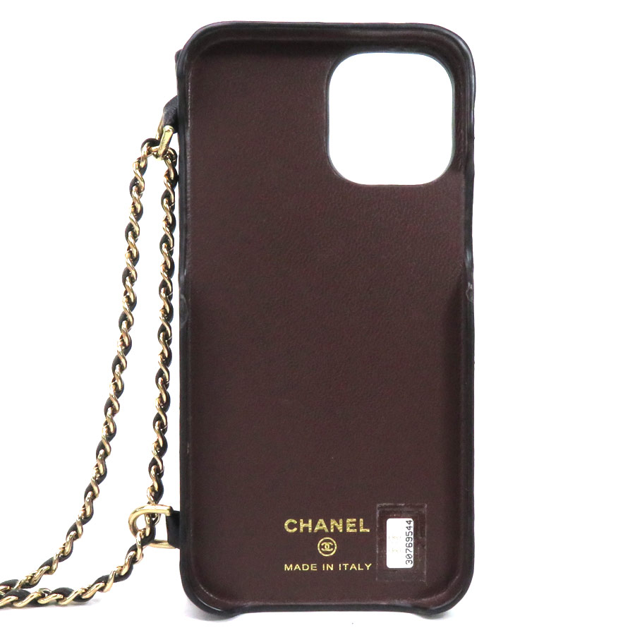 シャネル CHANEL iPhoneケース マトラッセ ラムスキンxゴールド金具