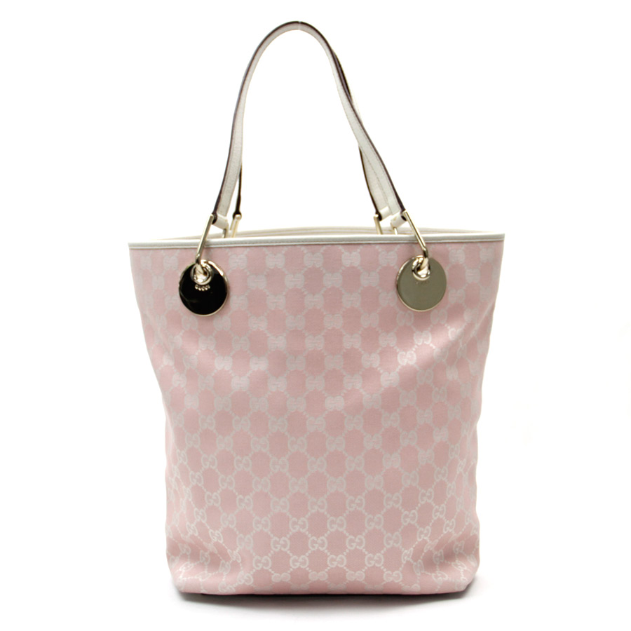 Brandvalue Gucci Bag Gg Pattern Pink X White Canvas Gucci Bag Gg Pattern Pink X White Canvas Leather Tote Lady S 120836 V38066