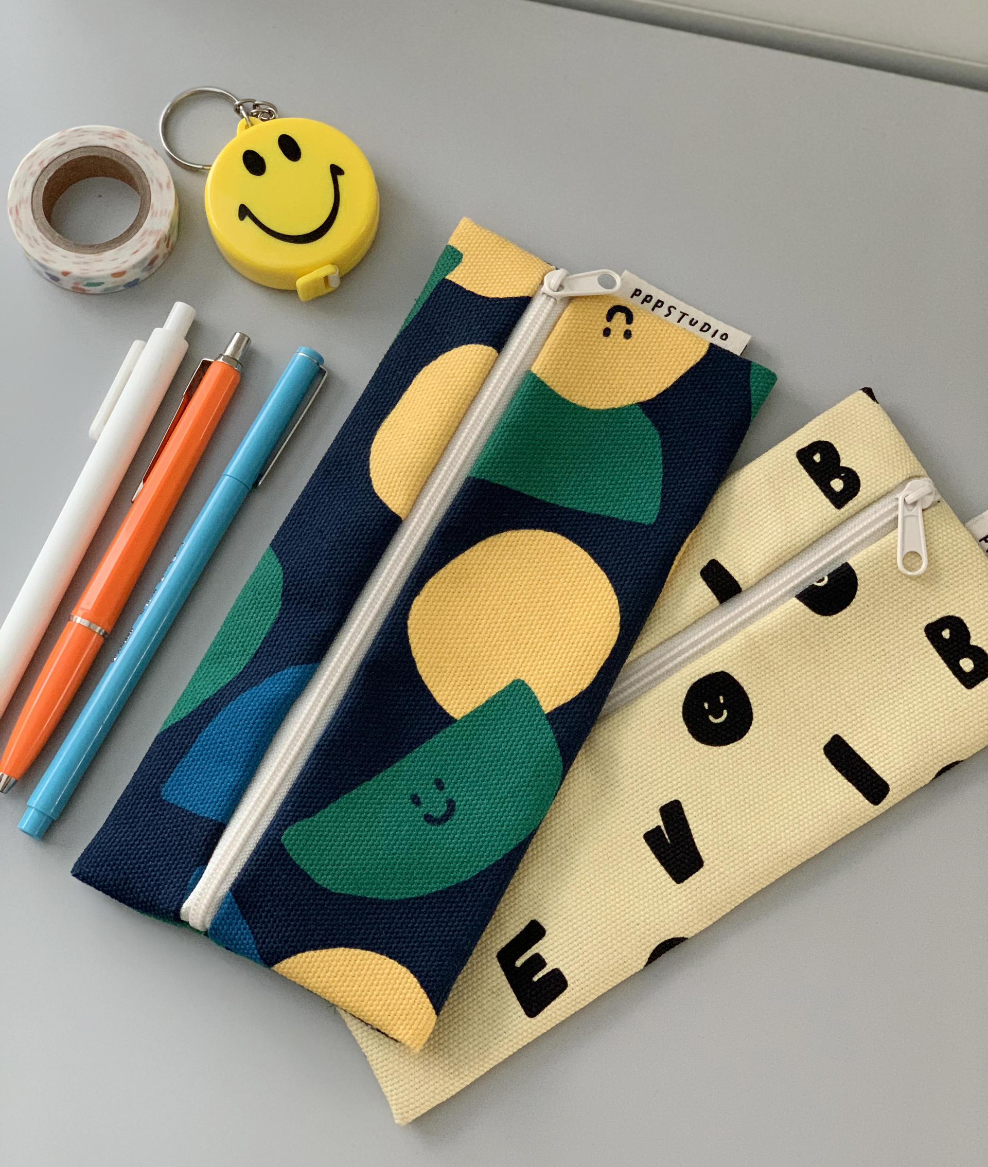 New Pppstudio Pencil Case ペンケース 筆箱 韓国 韓国ブランド 裏地あり ポーチ かわいい 丈夫 しっかり ギフト 日本 ファブリック コットン 布 人気提案 レディース プレゼント 販売 おしゃれ