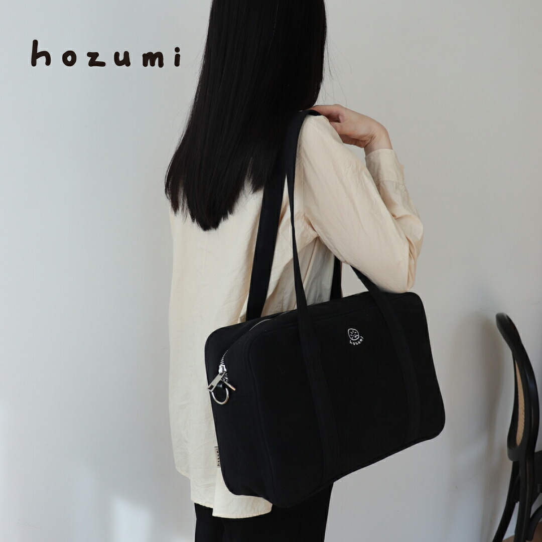 hozumi bread bag ブラック ショルダーバッグ 韓国 ブランド 刺繍 ブランド 布 シンプル 無地 かわいい おしゃれ 通勤 通学 日本 販売 ギフト プレゼント 【送料無料】