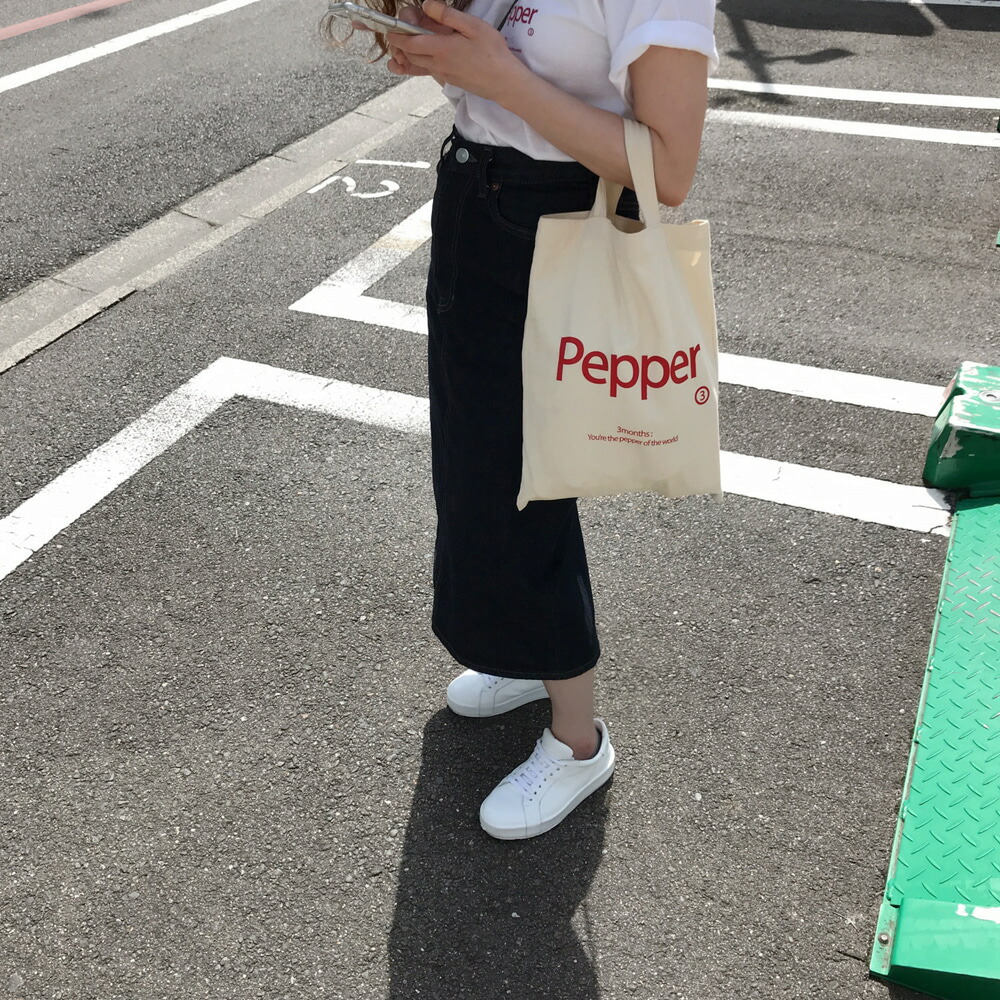 楽天市場 3months Papper Totebag ペッパー トートバッグ エコバッグ レディース メンズ 韓国 韓国ブランド 雑貨 ファブリック コットン 布 バッグ サブバッグ 折りたたみ 買い物 通勤 通学 おしゃれ 持ち手 学生 日本 販売 ギフト プレゼント 送料無料 Astore