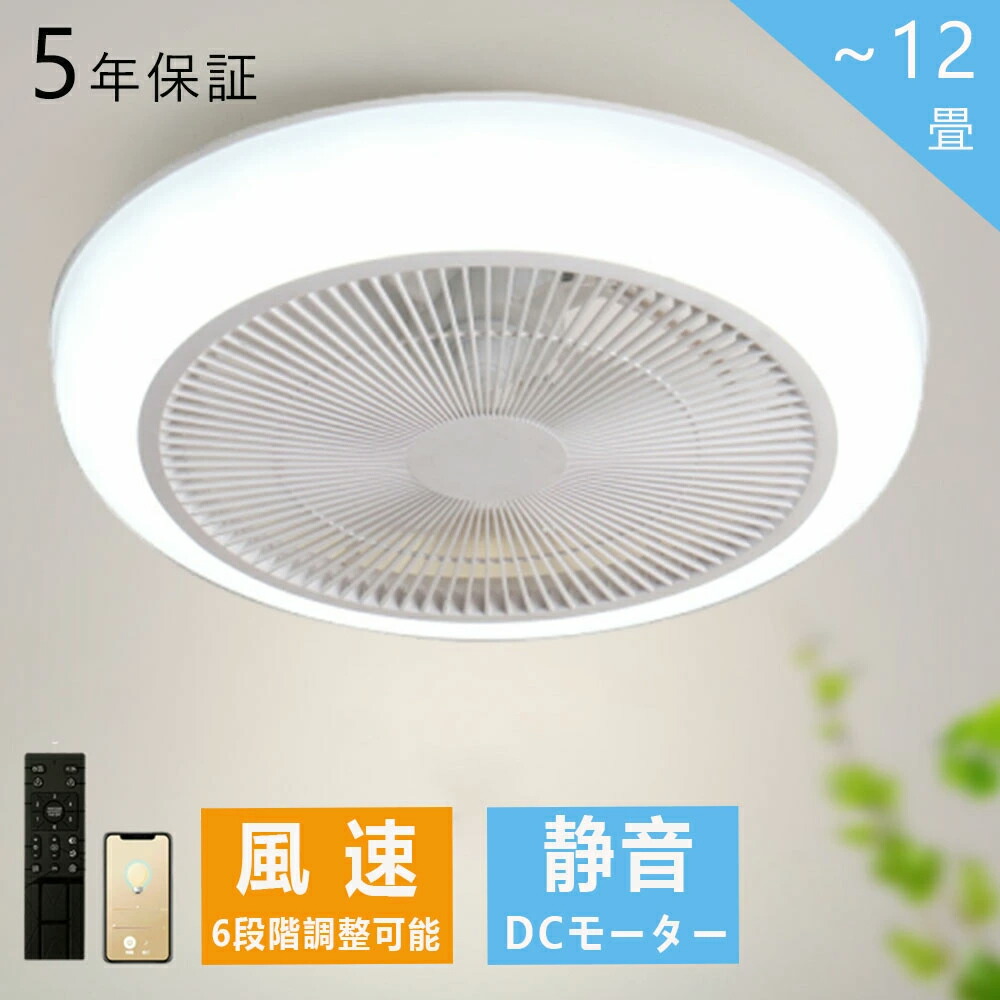 【5年保証】シーリングファンライト 薄型 DCモーター LED 8畳 10畳 12畳 調光調色 リモコン付 シーリングライト サーキュレーター ファン付き照明 静音 節電 省エネ おしゃれ 空気循環 ファン付き照明 リビング 寝室 天井照明