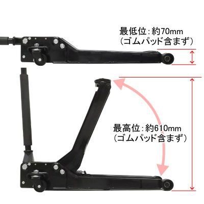AP1.8TON超低床ガレージジャッキGJ141【油圧フロアジャッキリフトポンピング耐荷重オイル交換タイヤ交換】【アストロプロダクツ】
