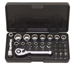 SIGNET 22038 1/4DR スプラインソケット&ビットセット 28PC