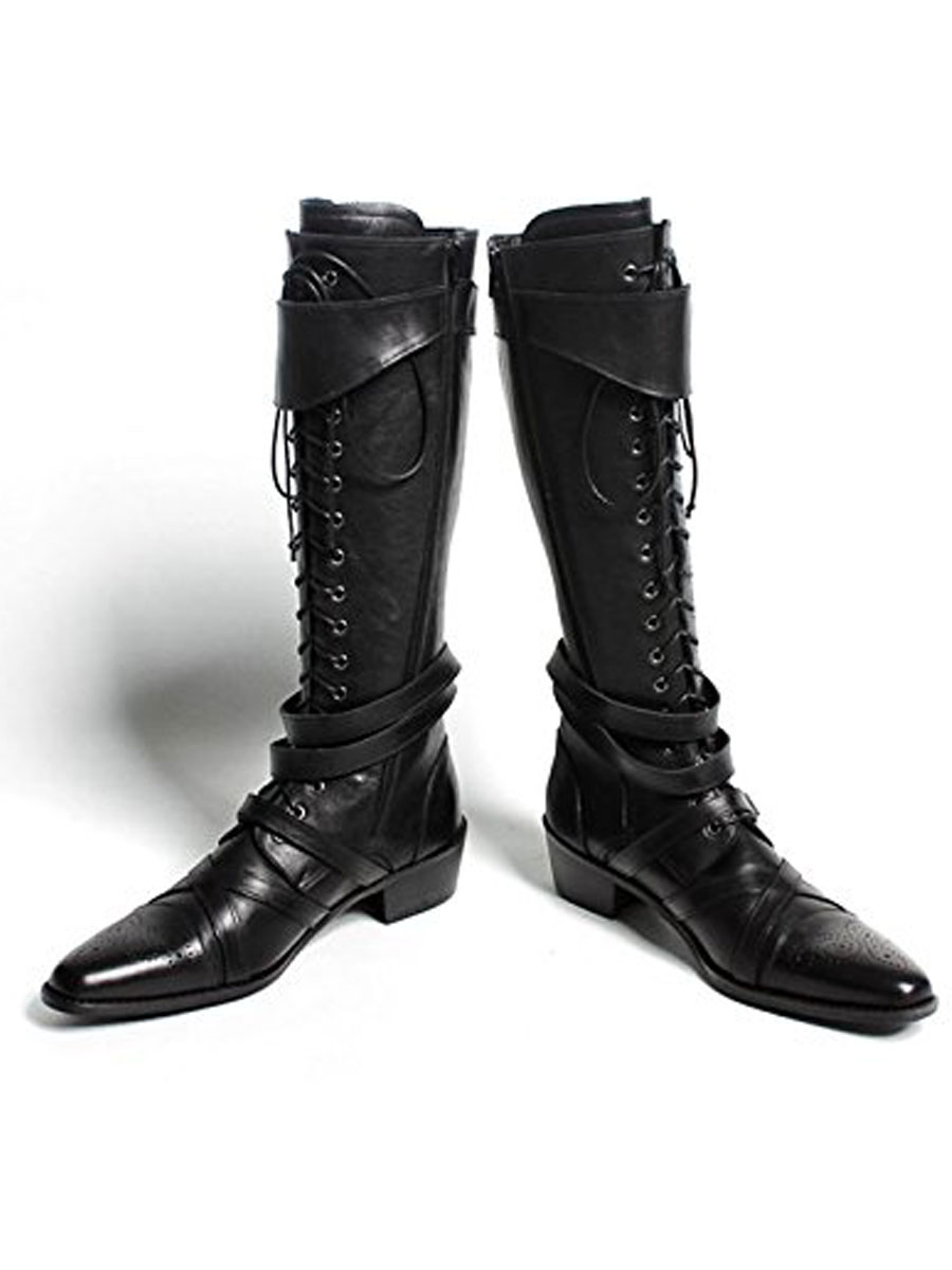 御手々小間使いロングブーツ ハンドメイド 競べ引揚げる ロングブーツ 詐欺師 レースアップ Handmade メンズ Nolduanews Com