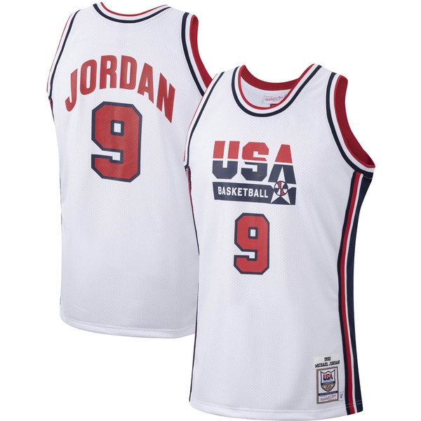 ミッチェル&ネス メンズ ユニフォーム トップス Michael Jordan USA Basketball Mitchell & Ness  Authentic 1992 Jersey White｜asty