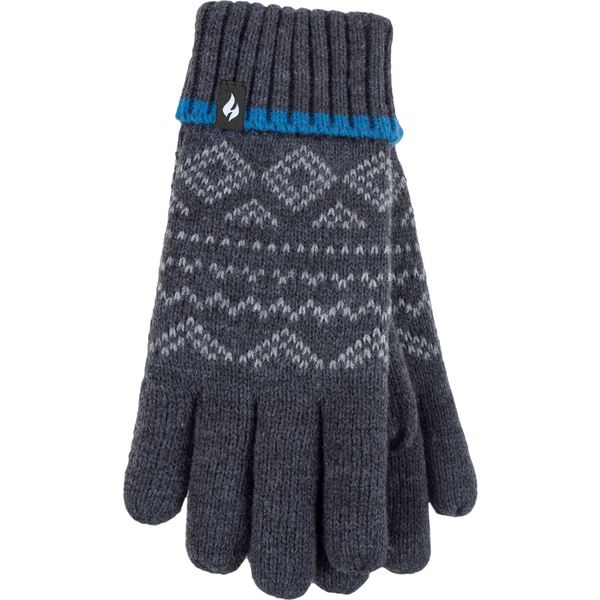 一番人気物 国内外の人気 ヒートホルダーズ メンズ 手袋 アクセサリー Heat Holders Men's Mendip Two Tone Gloves Anthracite Fjord Blue preethaji.com preethaji.com